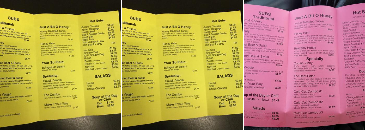 Cousin Vinny's Deli & The Sub Hub Menu