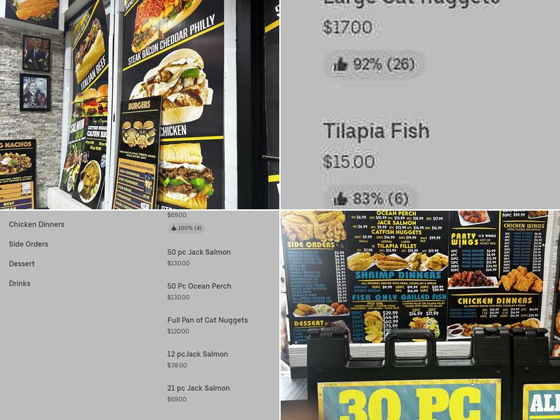 Sharks fish and chicken Menu