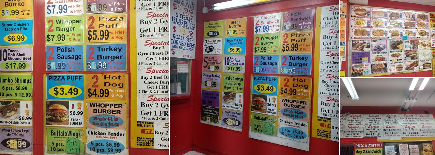 Philly Sub Menu