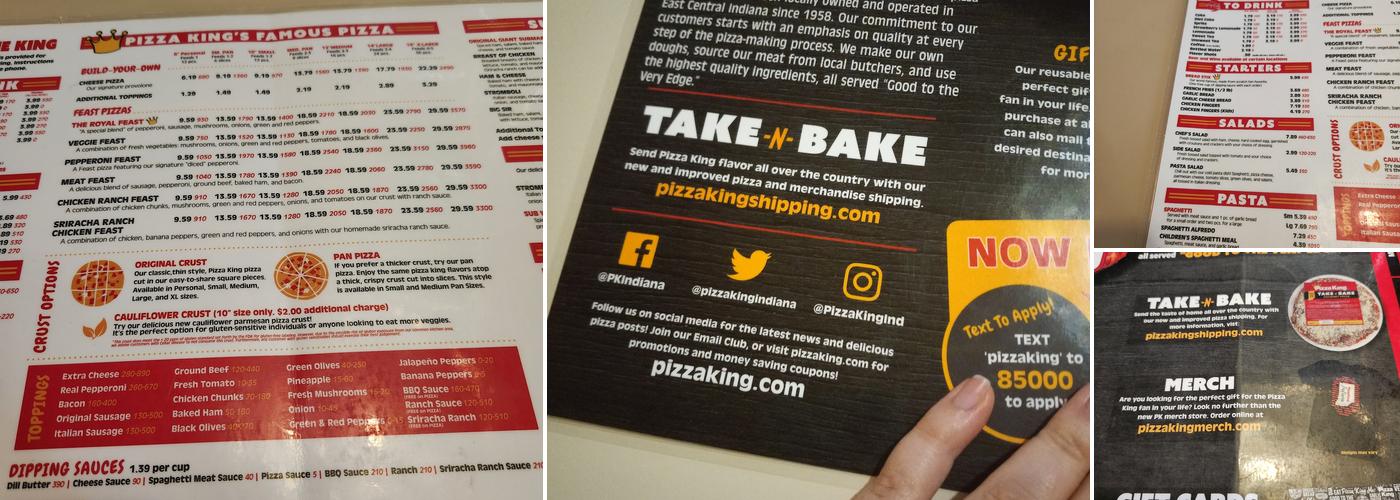 Pizza King Menu