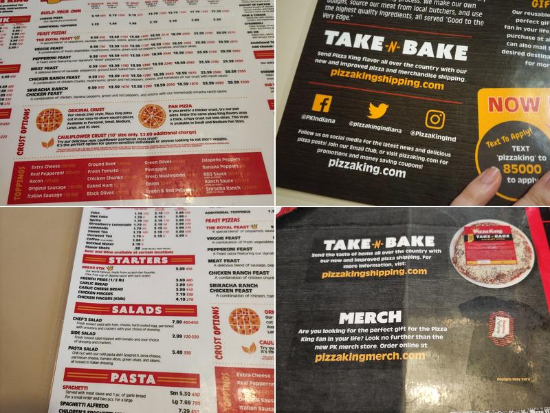 Pizza King Menu
