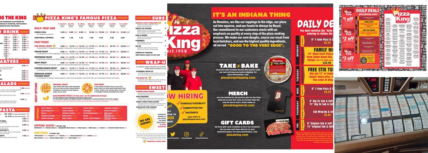 Pizza King Menu