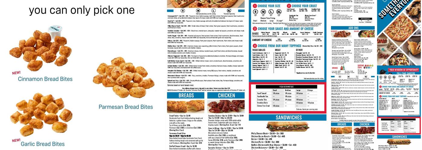 Domino's Pizza Menu