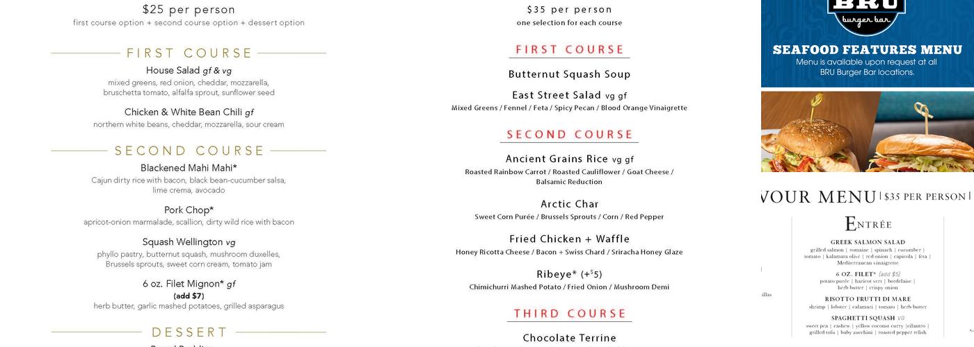 Cunningham Restaurant Group Menu