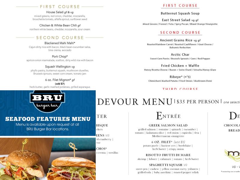 Cunningham Restaurant Group Menu