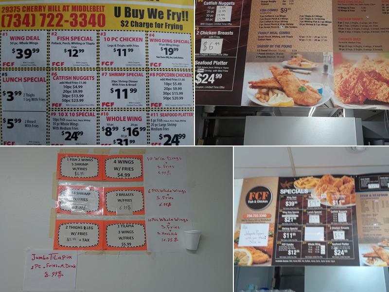 F C F Fish & Chicken Menu