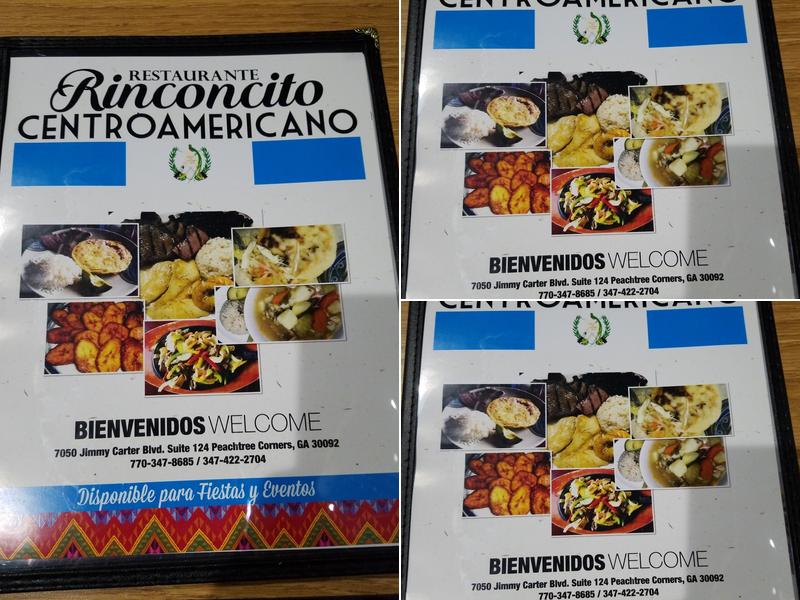 Restaurante Rinconcito Centroamericano Menu