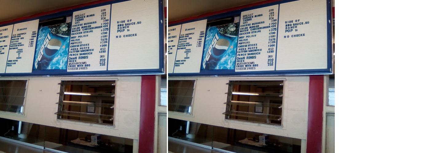 Chucksters Menu