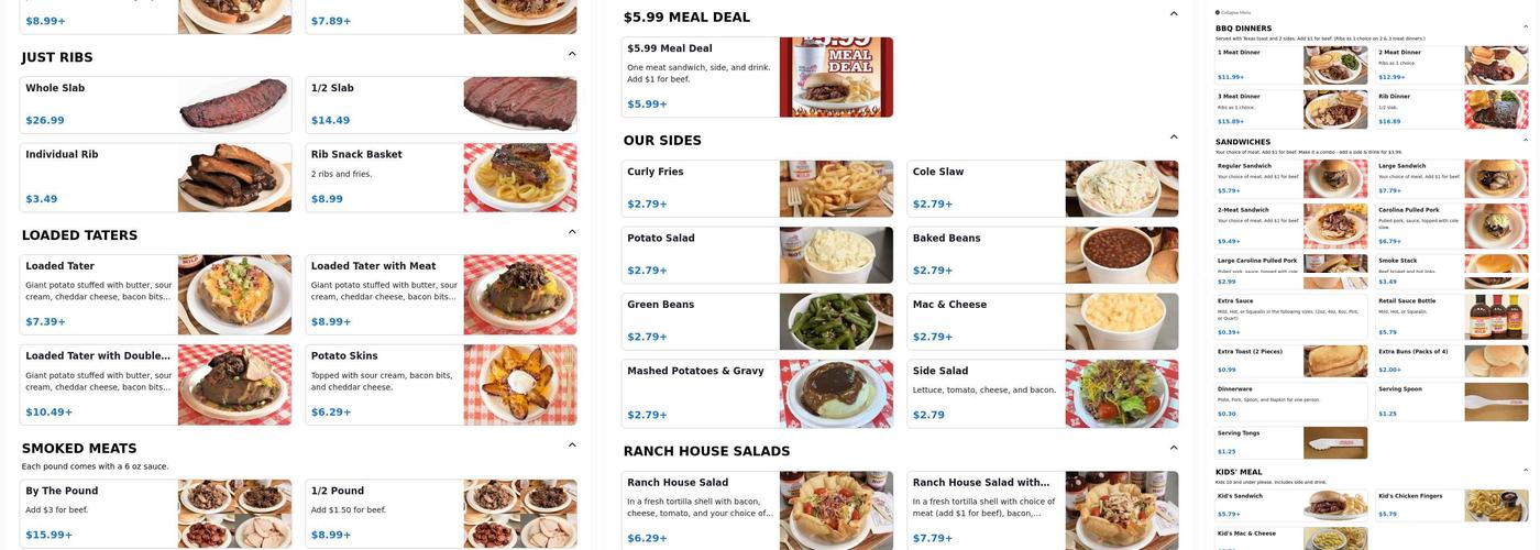 Hog Wild Pit Bar-B-Q Menu