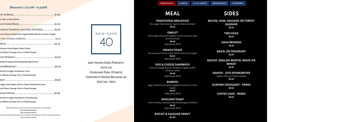 Building 40 Menu