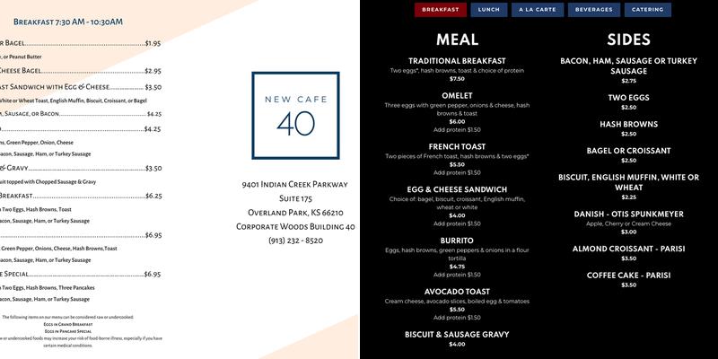 Building 40 Menu
