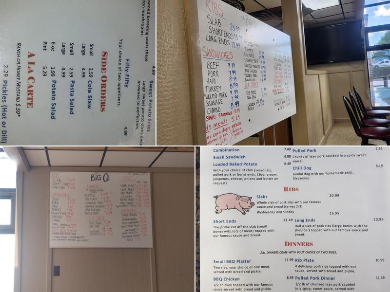Big Q Barbeque Menu
