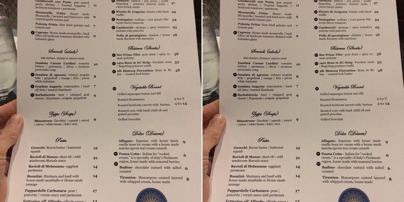 Five 21 at The Oread Menu