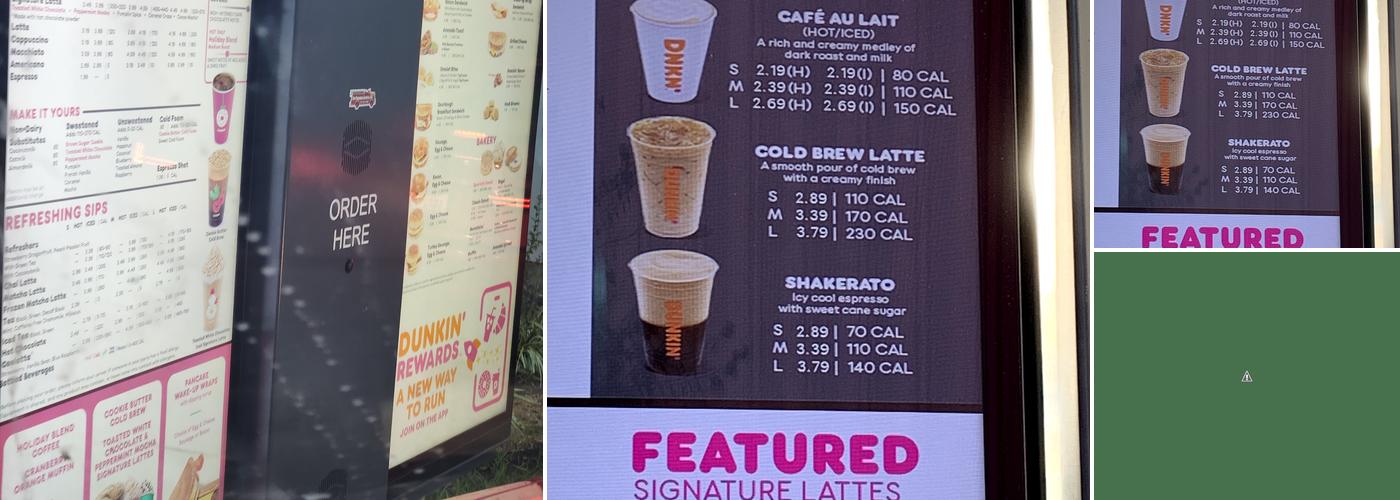 Dunkin' Menu