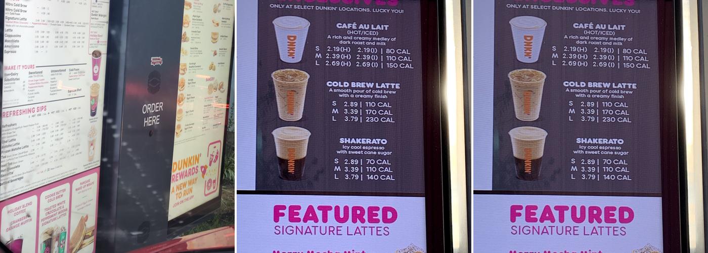 Dunkin' Menu