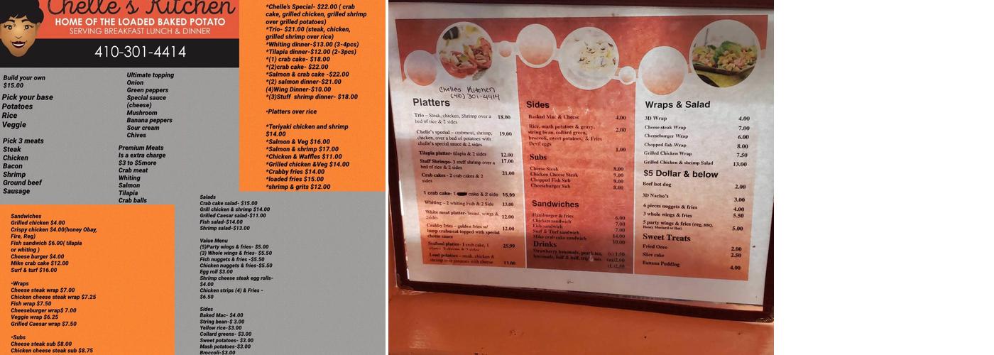 Chelle's Kitchen Menu