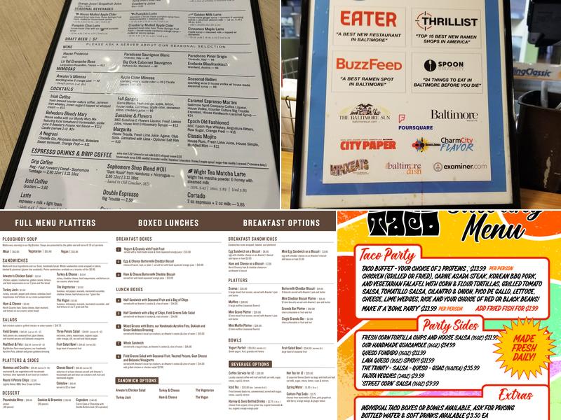 Belvedere Square Menu