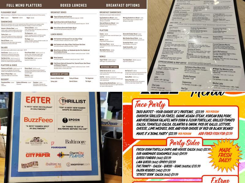 Belvedere Square Menu