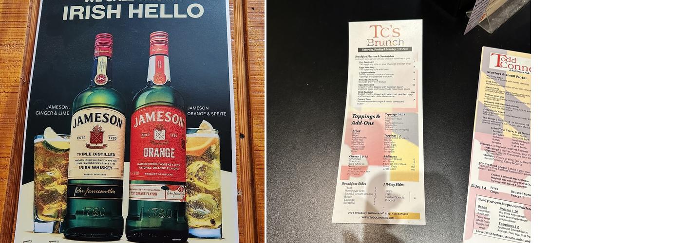 Blarney Stone Pub Menu