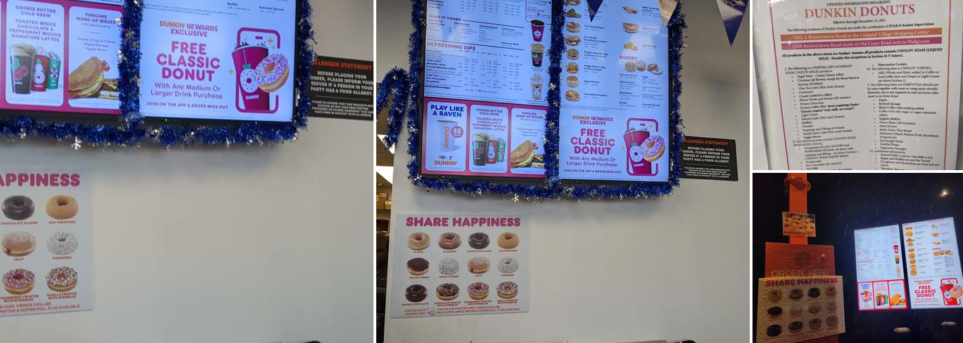 Dunkin' Menu