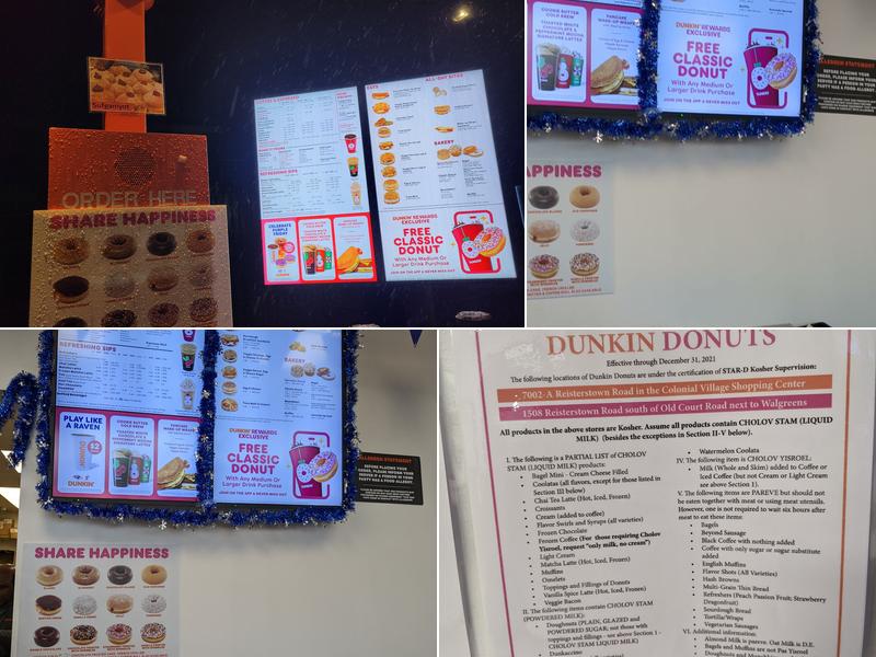 Dunkin' Menu