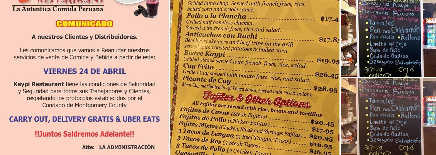 El Kaypi Menu