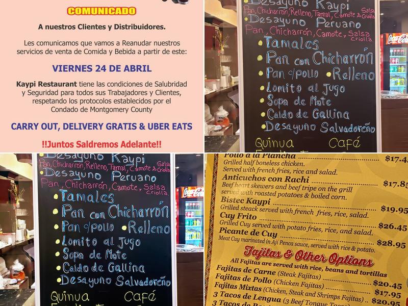 El Kaypi Menu