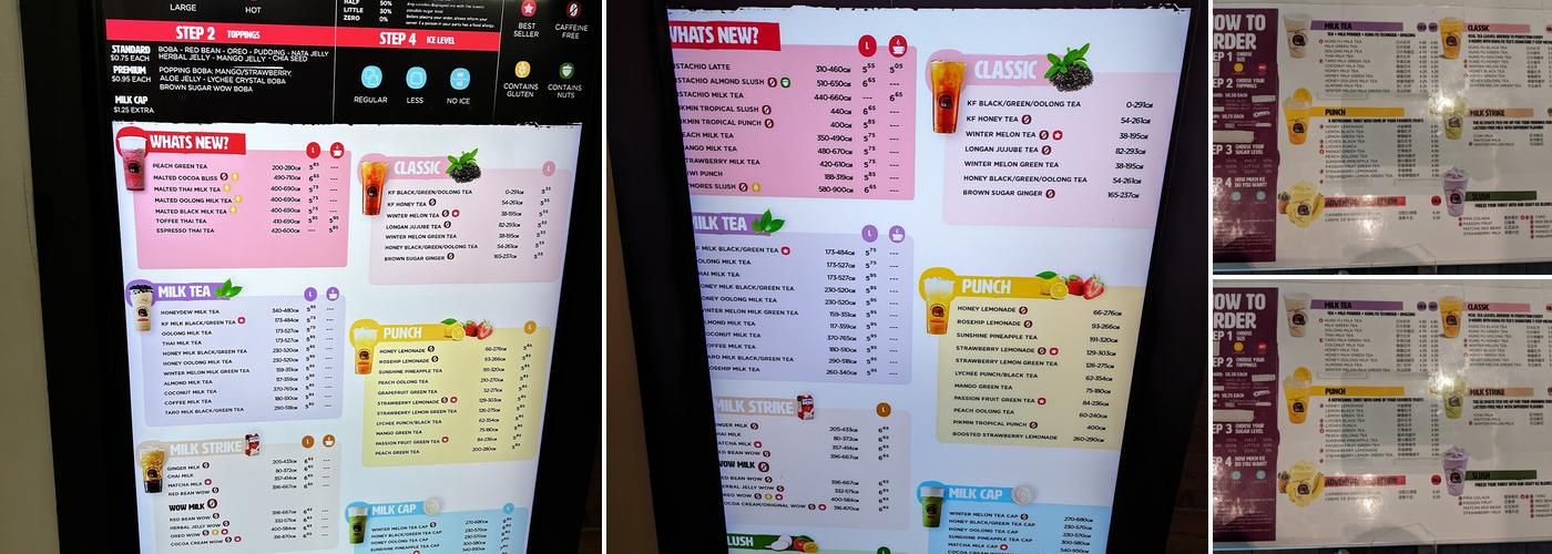 Kung Fu Tea Menu
