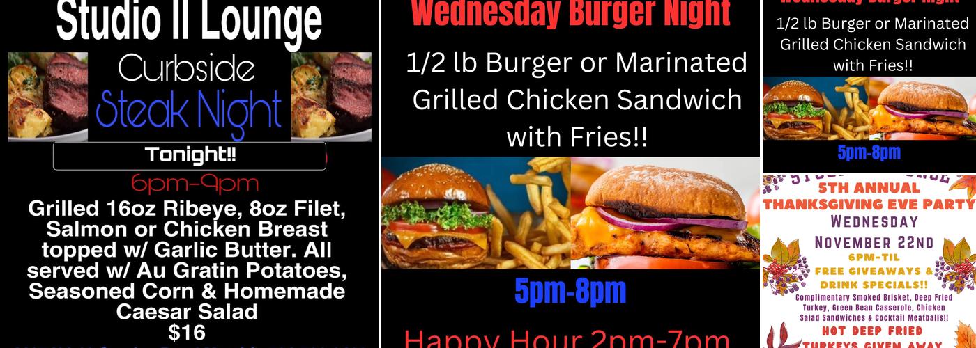 Studio II Lounge Menu