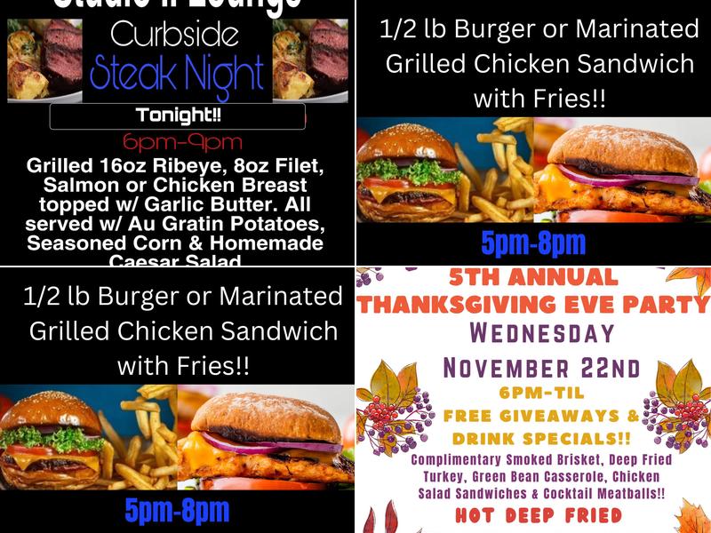 Studio II Lounge Menu