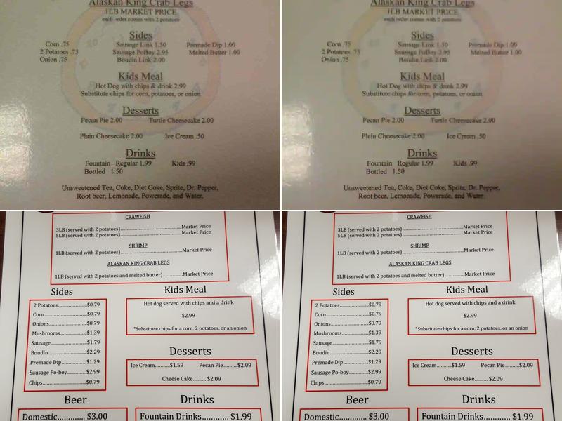 Crawfish Time Menu