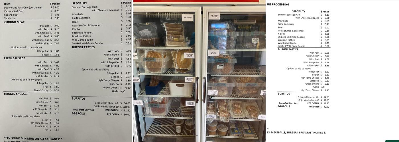 JJ’s Game Processing/Chadley’s Menu