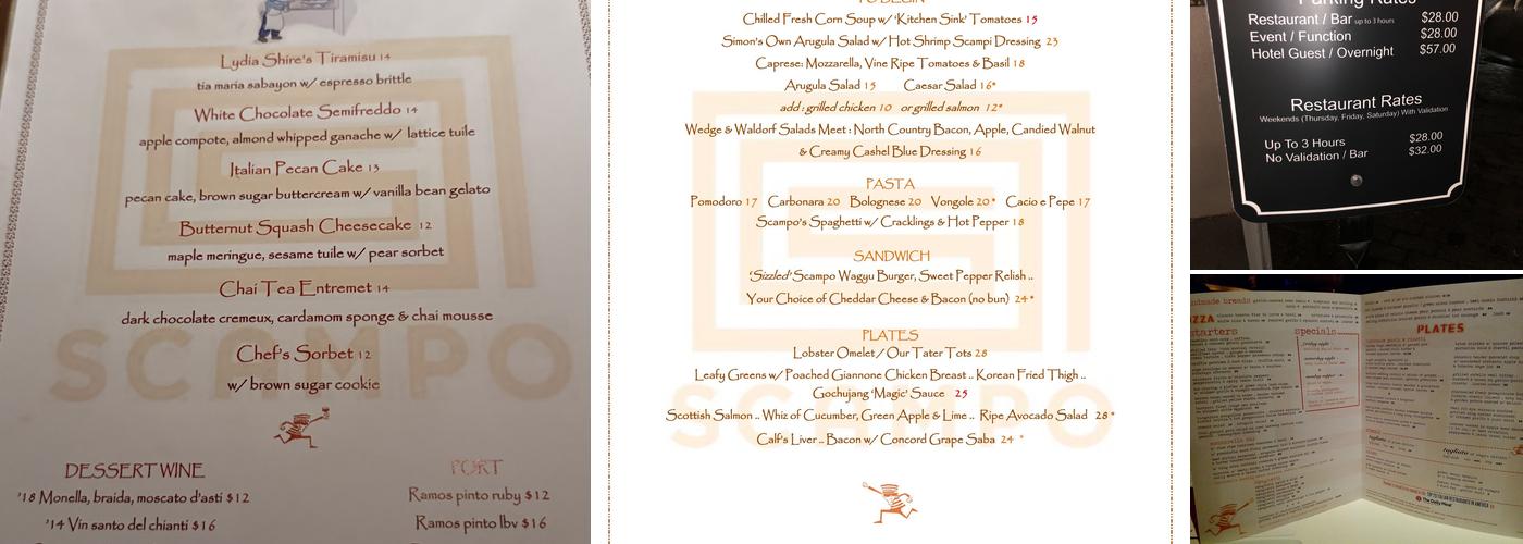 Scampo Menu