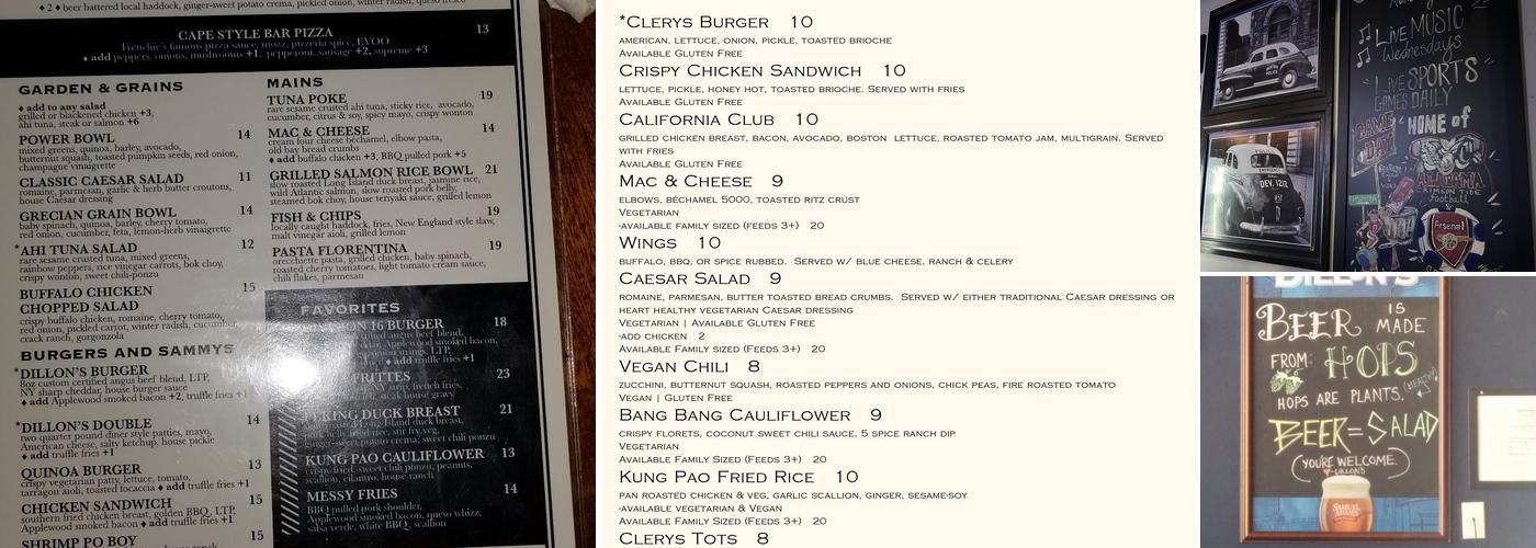 Dillon's Menu
