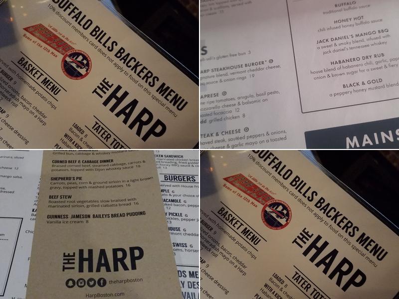 The Harp Menu