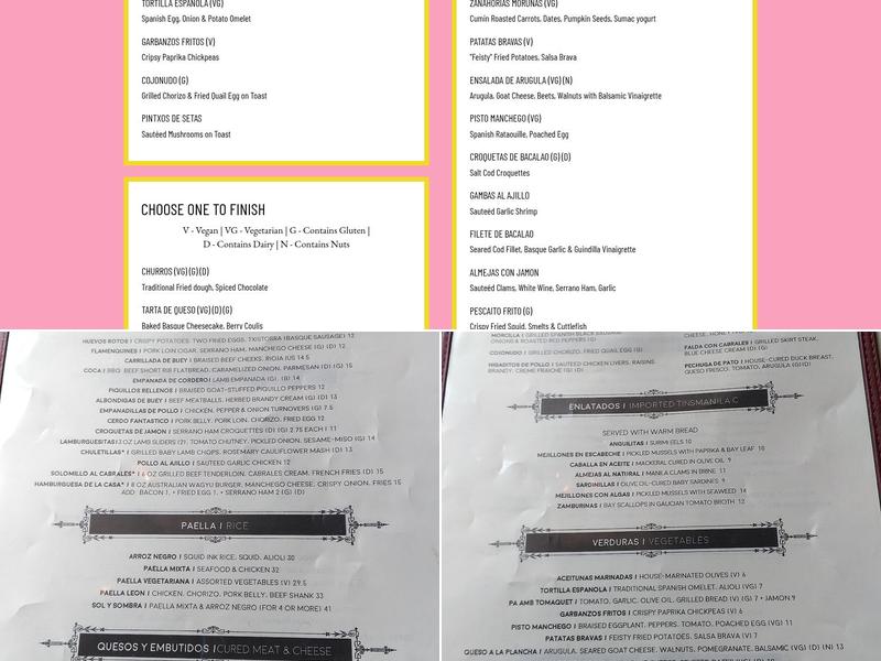 Estragon Tapas Menu
