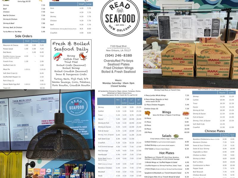 Read Seafood Menu