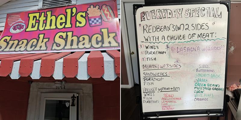 The New Ethel's Snack Shack Menu
