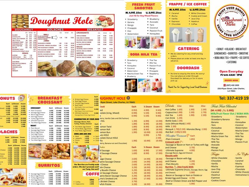 Doughnut Hole Menu