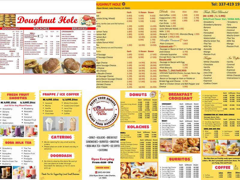 Doughnut Hole Menu