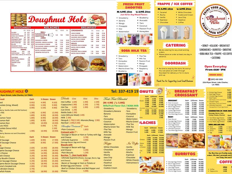 Doughnut Hole Menu