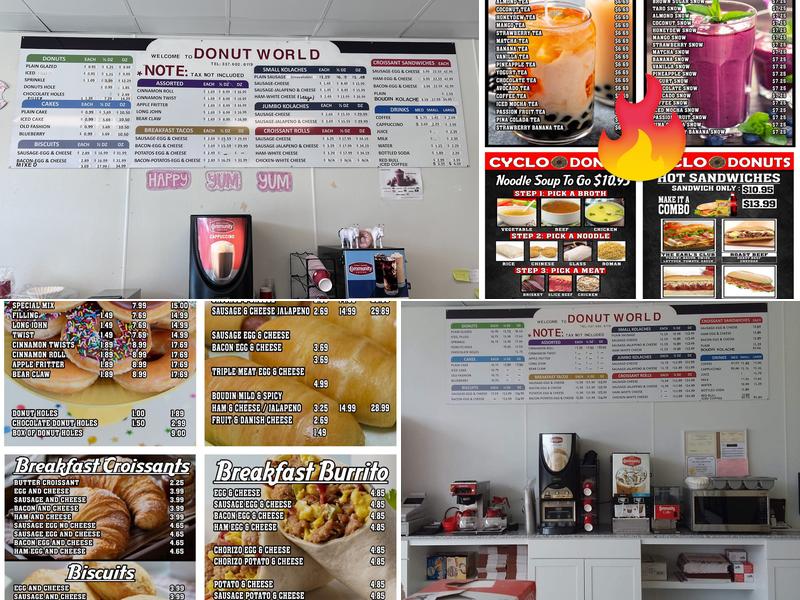 Donut World Menu