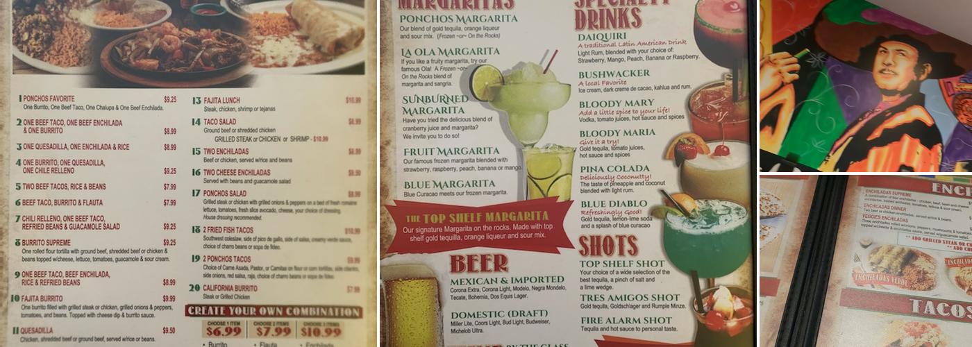 Los Ponchos Mexican Grill Sulphur La Menu