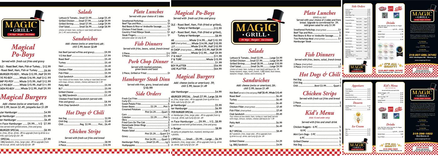 Magic Grill Menu