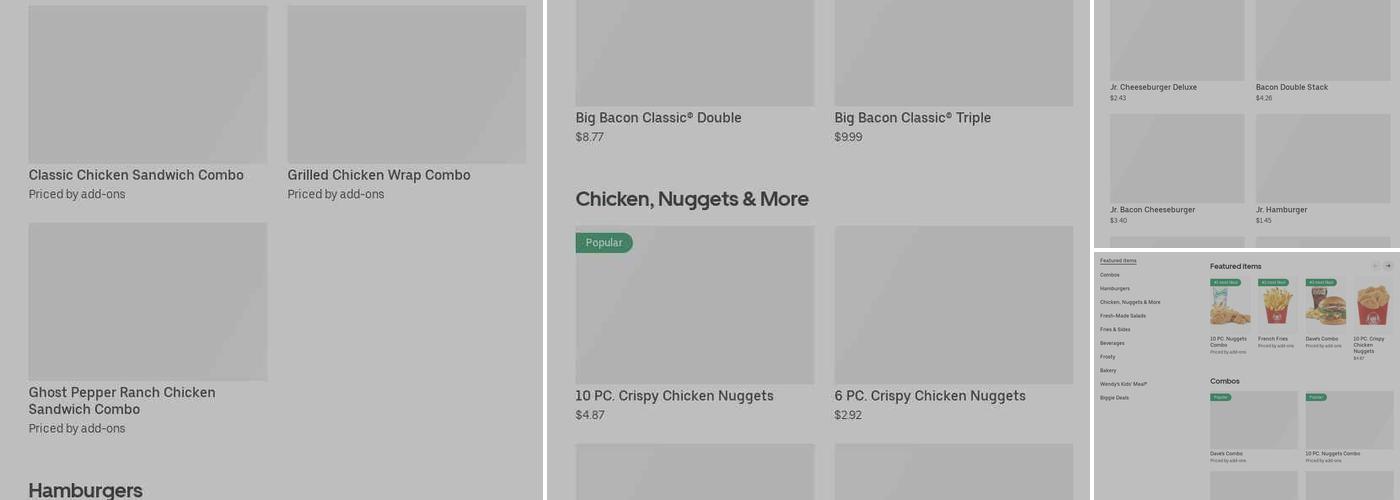 Wendy's Menu