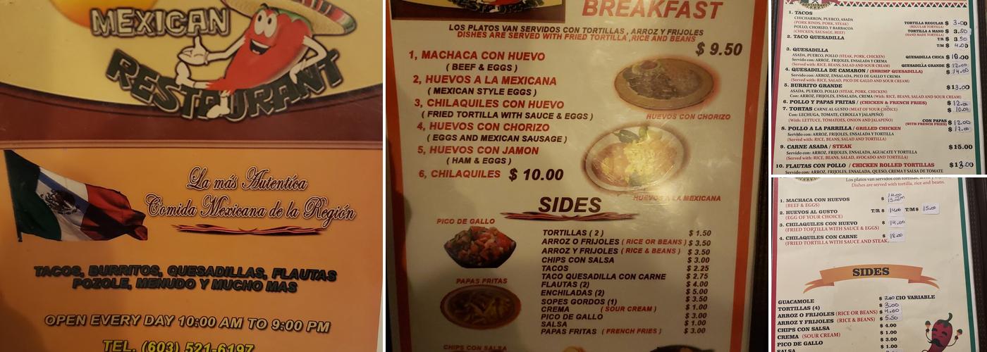El Paisano Menu