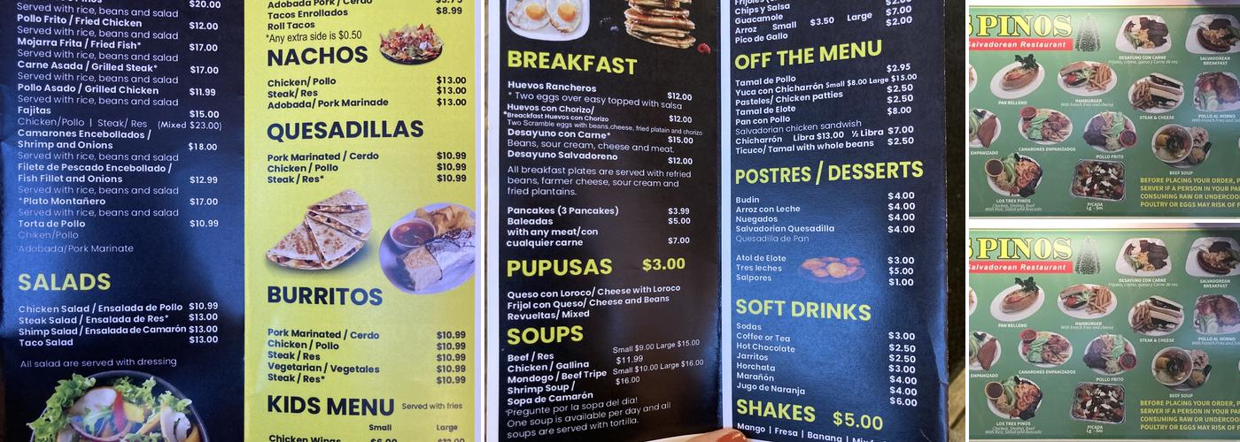 Los Pinos Menu