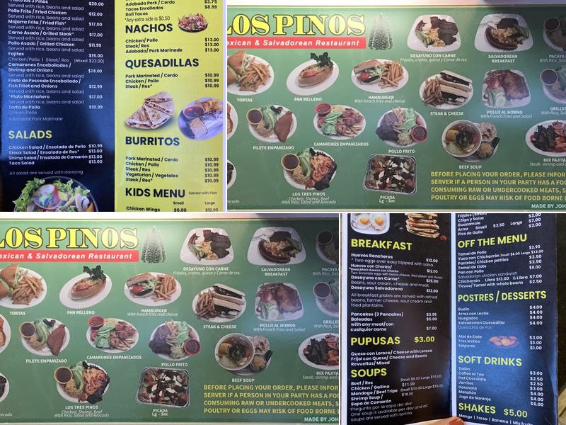 Los Pinos Menu