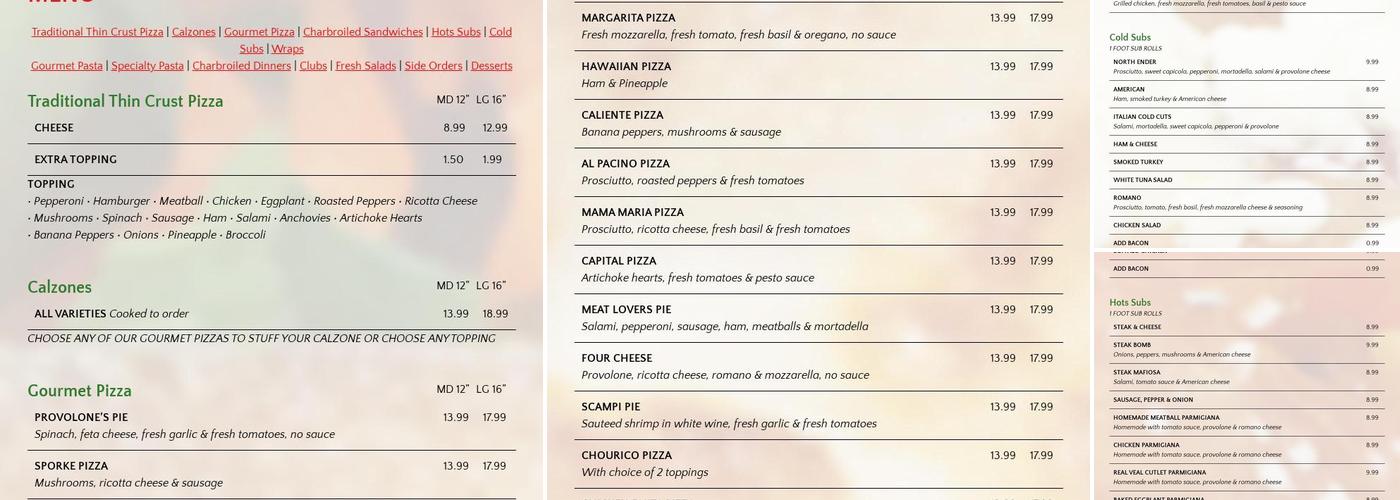 Provolone's Italian Kitchen Menu