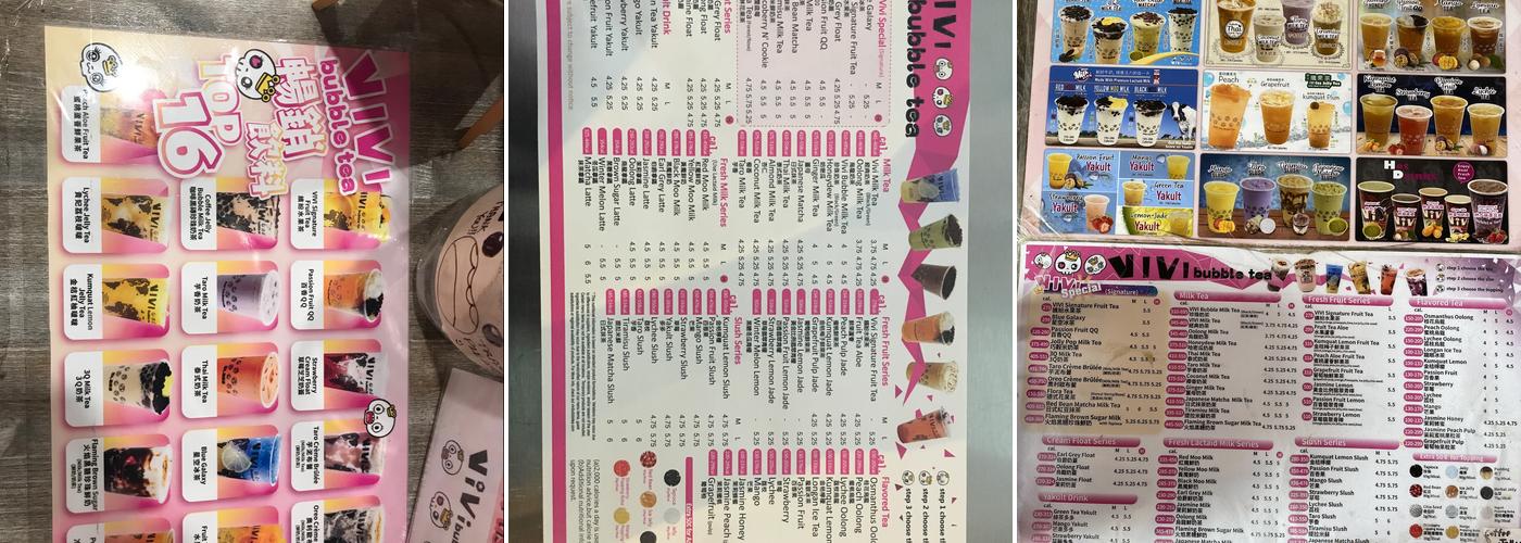 Vivi Bubble Tea Menu